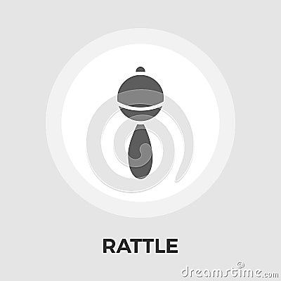 Rattle Flat Icon Vector Illustration