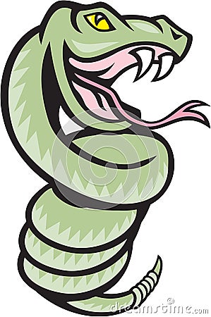 Rattle Snake Coiling Up Cartoon Stock Photo