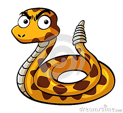 Rattlesnake with serious face Vector Illustration