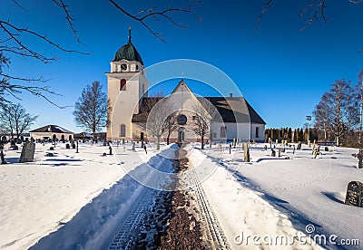 Rattvik - March 30, 2018: Old church of Rattvik, Dalarna, Sweden Stock Photo