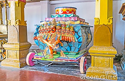 The Ravana cart in Munneswaram Temple Editorial Stock Photo