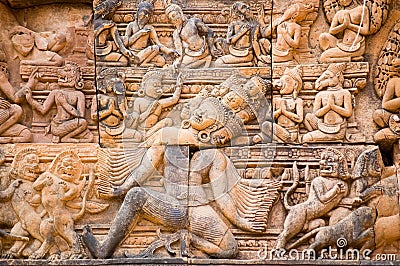 Ravana the Demon sculpture, Angkor Stock Photo