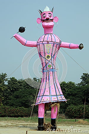 Ravana effigy in a ground Stock Photo