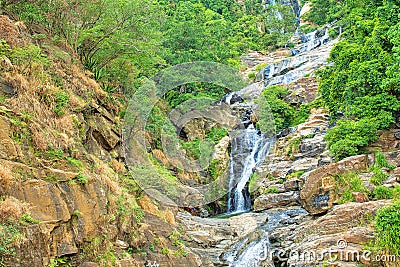 Ravana Falls, Ravana Ella Wildlife Sanctuary, Badulla, Sri Lanka Stock Photo