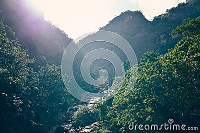 The Ravana Falls in Sri Lanka. Stock Photo