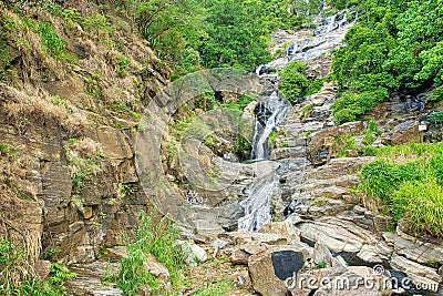 Ravana Falls, Rawana Falls, Ravana Ella Wildlife Sanctuary, Sri Lanka Stock Photo