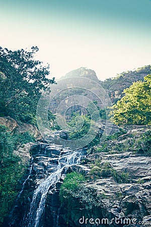 The Ravana Falls in Sri Lanka. Stock Photo