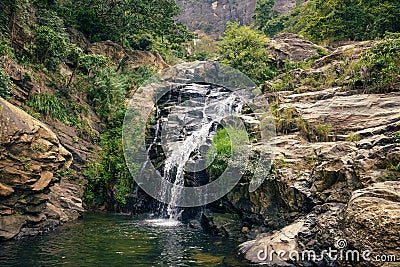 The Ravana Falls in Sri Lanka. Stock Photo