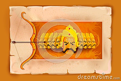 Ravana in Happy Dussehra Vector Illustration