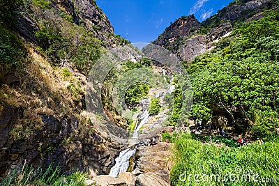 Waterfall near Ella in Sir Lanka Stock Photo