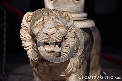 RAVELLO, ITALY - APRIL 31 2022 - Details of the pulpit of the cathedral in Ravello, Amalfi Coast Editorial Stock Photo