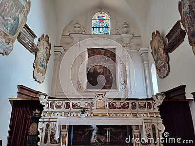 Ravello - Particolare dell`abside della Chiesa di San Francesco Editorial Stock Photo