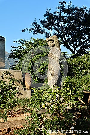 Ravello - Statua di Creugante a Villa Cimbrone Editorial Stock Photo