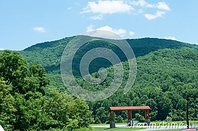 Raven`s Roost Overlook, Blue Ridge Parkway Mountains Stock Photo