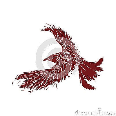 Raven vector tattoo ornament in white background Vector Illustration