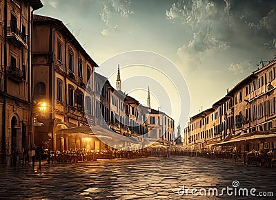 Ravenna, Emilia-Romagna, Italy. Generative AI. Stock Photo