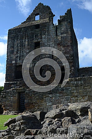 Ravenscraig Castle Ruins Stock Photo