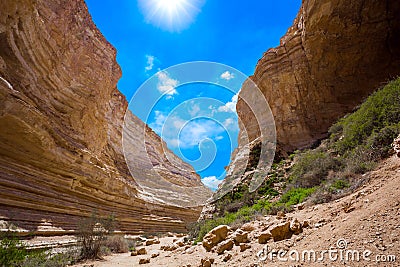 The ravine is formed by the Qing River Stock Photo