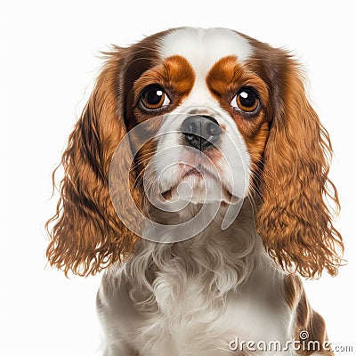 Ravishing adorable cavalier king charles dog portrait. Stock Photo