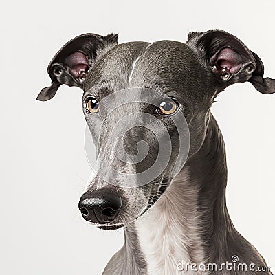Ravishing adorable greyhound dog portrait. Stock Photo