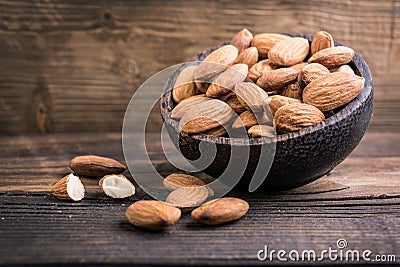 Raw almonds Stock Photo