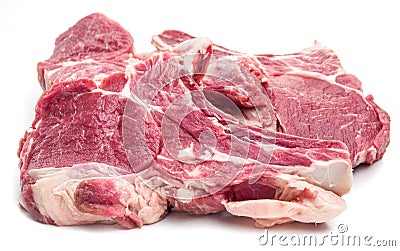 Raw beaf steaks on a white background Stock Photo