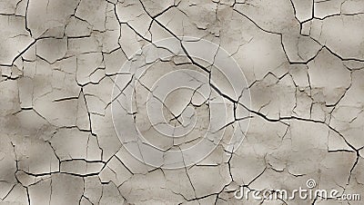 Raw Beauty: Seamless Cracked Concrete Design. AI generate Stock Photo