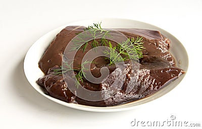 Raw beef liver Stock Photo