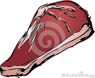 Raw beef steak Vector Illustration