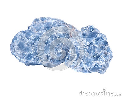 Raw blue calcite clusters Stock Photo