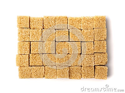 Raw Brown Cane Sugar Isolated on White Background Stock Photo