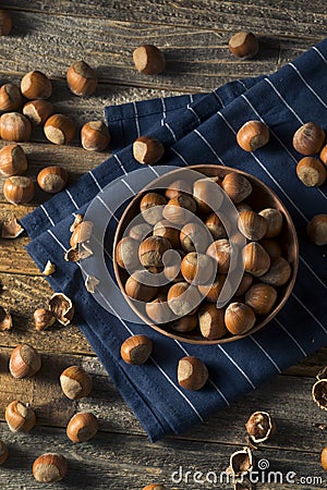 Raw Brown Organic Shelled Hazelnut Filberts Stock Photo