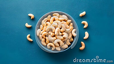 Raw Cashews Large Quantity on Smooth Surface Stock Photo