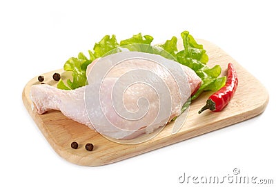 Raw chicken leg Stock Photo