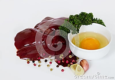 Raw chicken liver Stock Photo