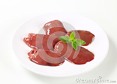 Raw chicken liver Stock Photo