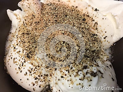 Raw chicken with pepper ready to cook Stock Photo