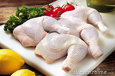 Raw chicken thigh Stock Photo