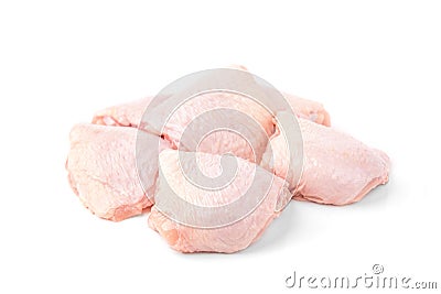 Raw chicken thigh isolated. Stock Photo