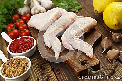 Raw chicken wings Stock Photo