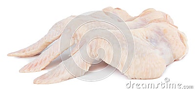 Raw chicken wings isolated on white background. With clipping path Stock Photo