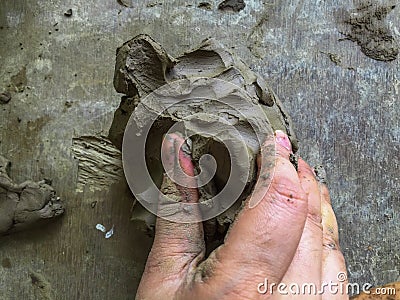 Raw clay Stock Photo