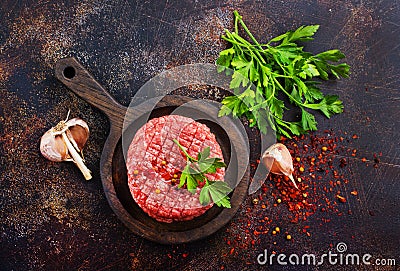 Raw cutlets for burger Stock Photo