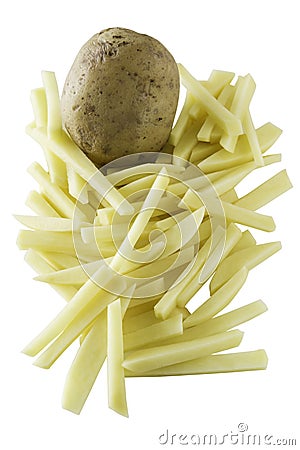 Raw cutted french frie Stock Photo