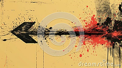 Raw and edgy grunge arrow vector, exuding a rugged and expressive aesthetic. Ai Generated Stock Photo