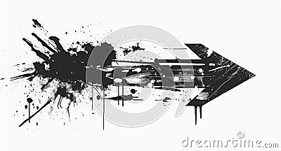 Raw and edgy grunge arrow vector, exuding a rugged and expressive aesthetic. Ai Generated Stock Photo