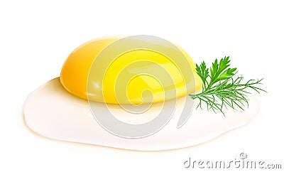 Raw egg with herbs Vector Illustration