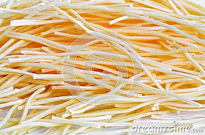 Raw egg noodles, soup pasta Stock Photo