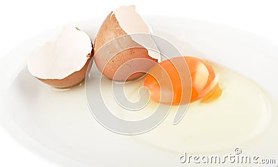 Raw egg tear Stock Photo
