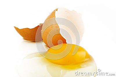 Raw egg tear Stock Photo